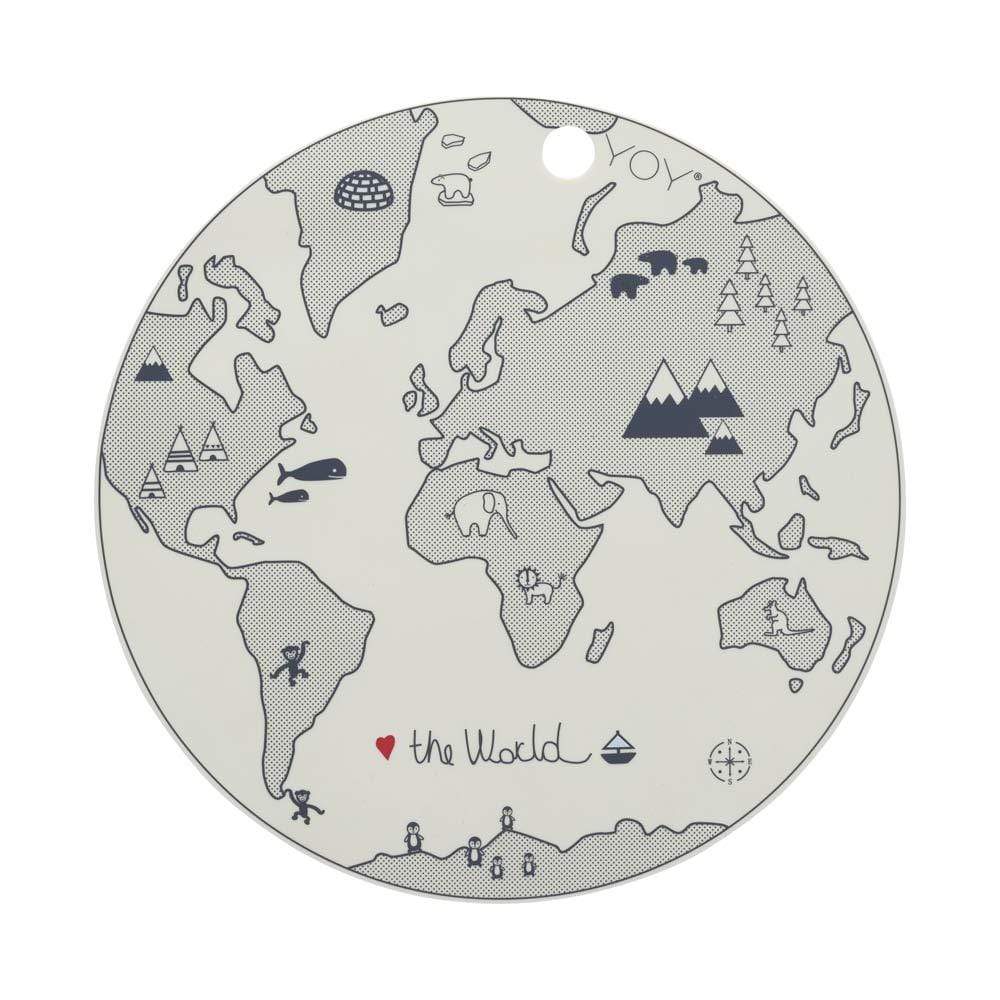 World (Offwhite) OYOY Mini Round Silicone Placemat (Multiple Variants) - Naked Baby Eco Boutique