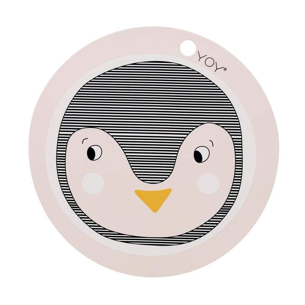 Penguin (Rose) OYOY Mini Round Silicone Placemat (Multiple Variants) - Naked Baby Eco Boutique
