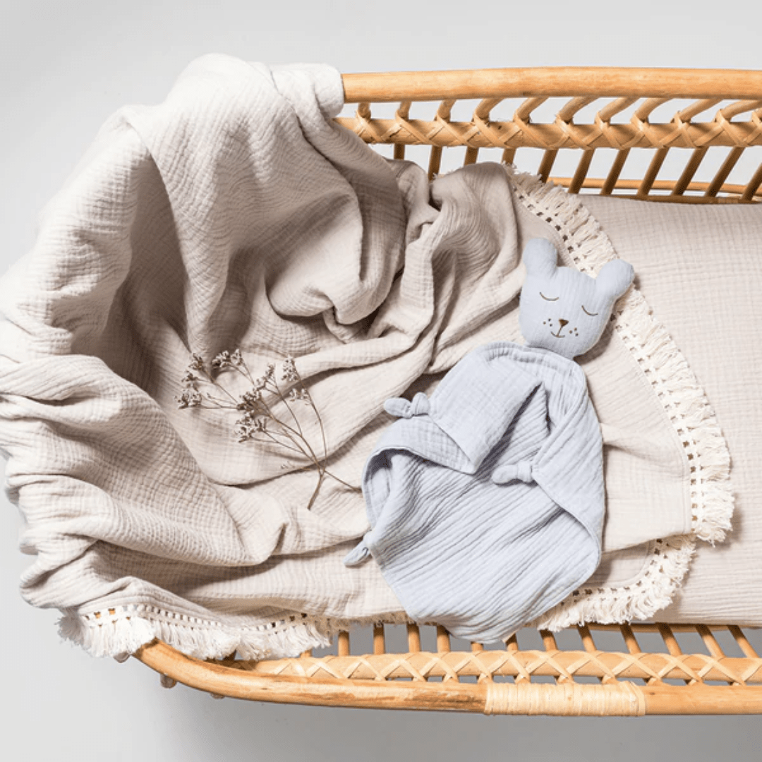 Over-The-Dandelions-Organic-Muslin-Bear-Comforter-Frost-In-Basket-Naked-Baby-Eco-Boutique