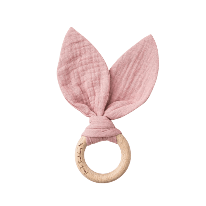 Over-The-Dandelions-Organic-Muslin-Bunny-Ears-Teether-Shell-Pink-Naked-Baby-Eco-Boutique