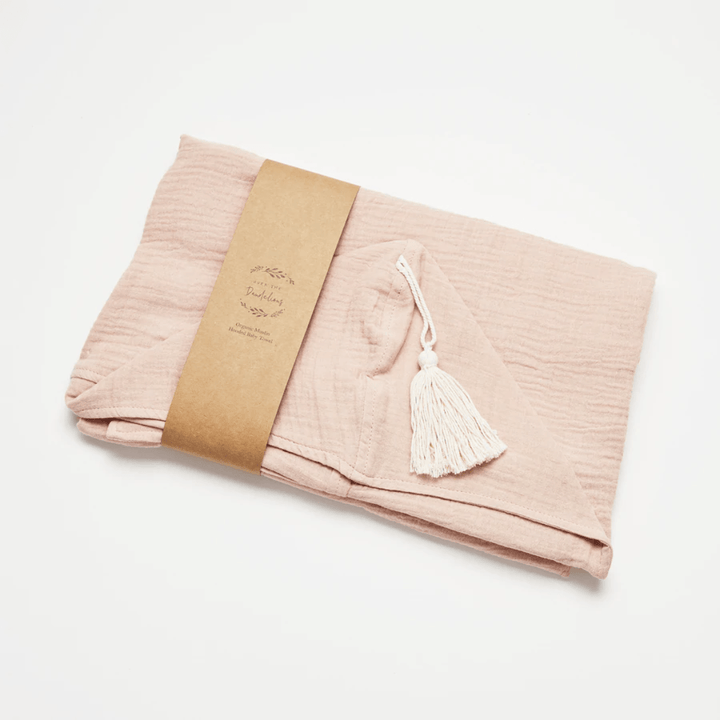 Over-The-Dandelions-Organic-Muslin-Hooded-Towel-Blush-In-Packaging-Naked-Baby-Eco-Boutique