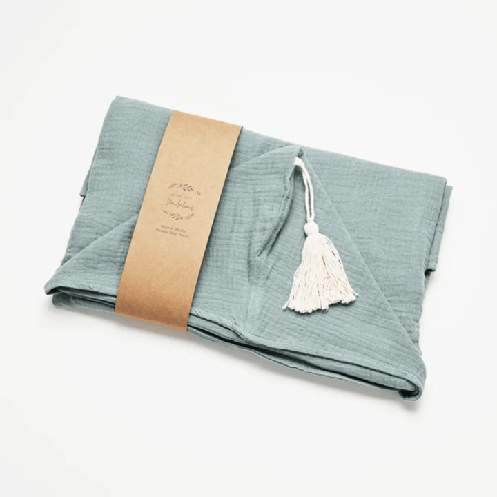 Over-The-Dandelions-Organic-Muslin-Hooded-Towel-Sage-In-Packaging-Naked-Baby-Eco-Boutique