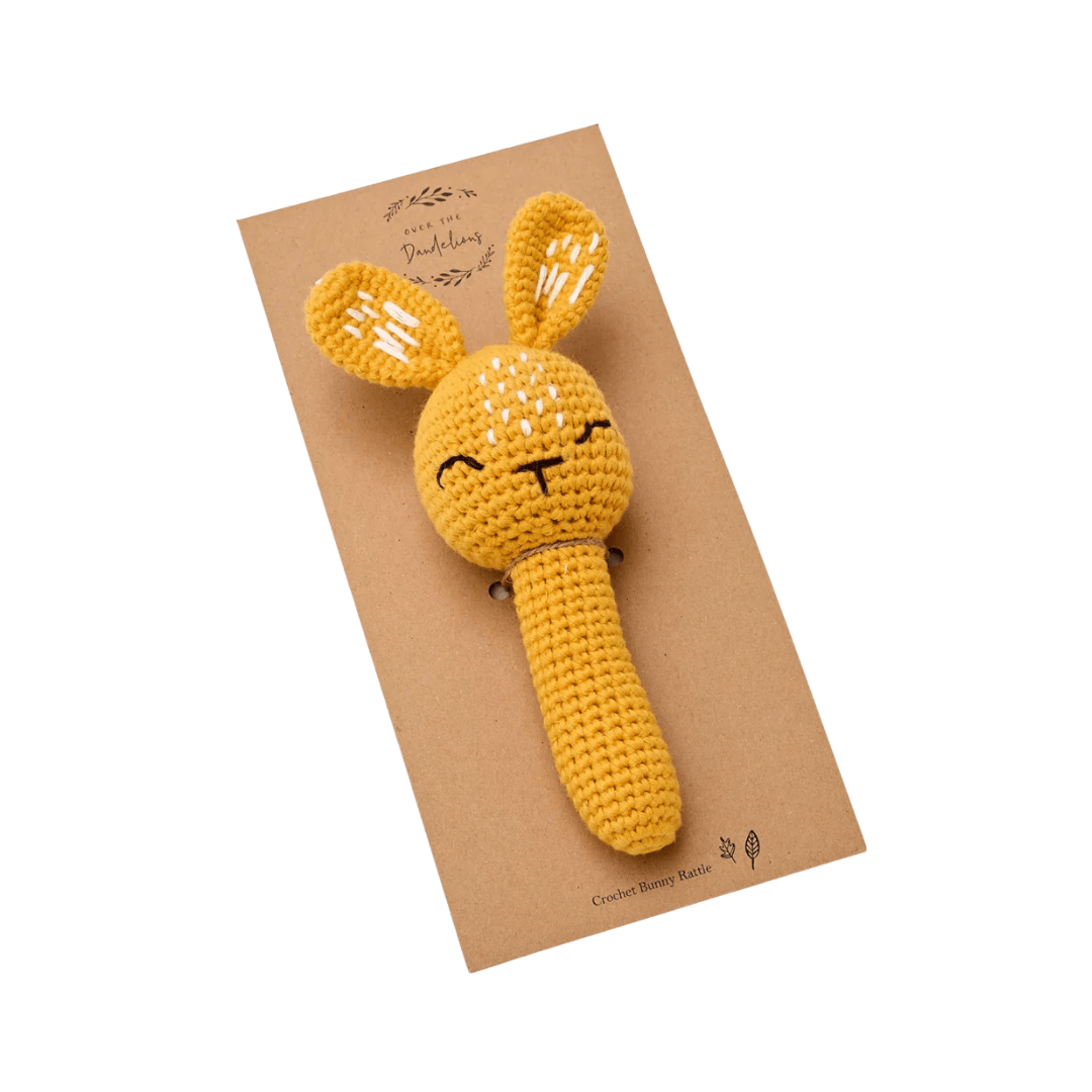 Sunshine Over the Dandelions Bunny Rattle (Multiple Variants) - Naked Baby Eco Boutique
