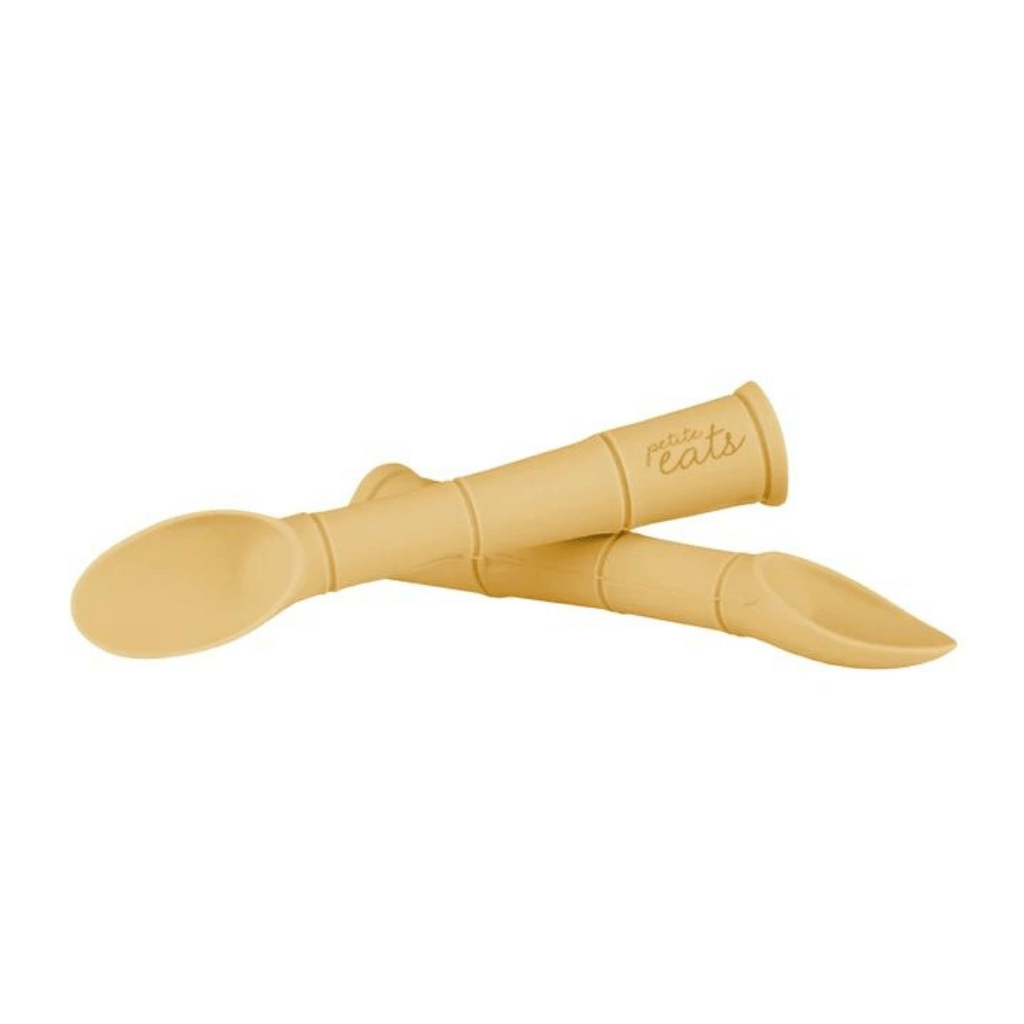Petite-Eats-Silicone-Baby-Spoons-Mustard-Naked-Baby-Eco-Boutique