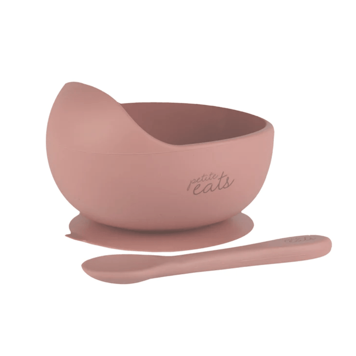Petite-Eats-Silicone-Baby-Suction-Bowl-And-Spoon-Dusky-Rose-Naked-Baby-Eco-Boutique