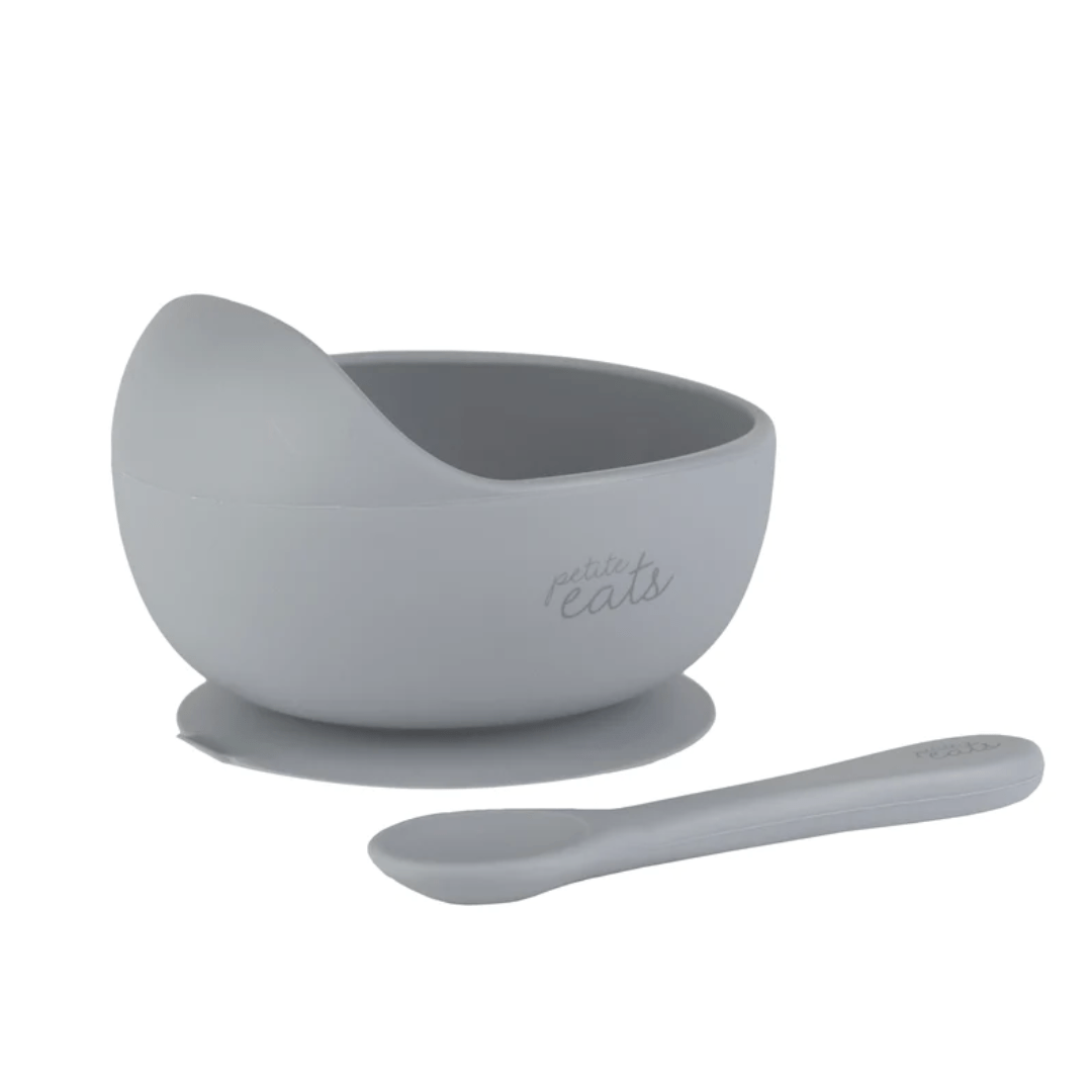 Petite-Eats-Silicone-Baby-Suction-Bowl-And-Spoon-Pewter-Naked-Baby-Eco-Boutique