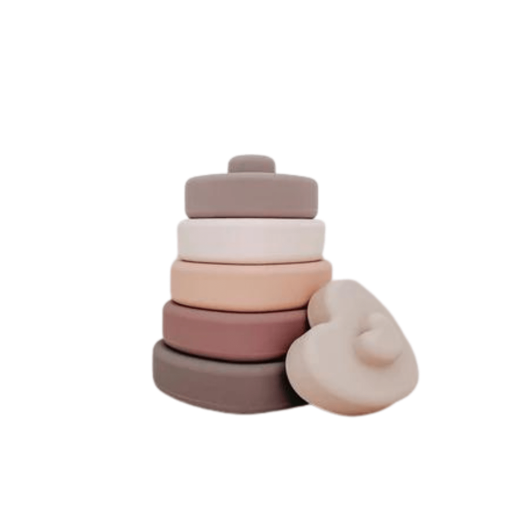 Petite-Eats-Silicone-Heart-Stacker-Peices-Stacked-Up-Naked-Baby-Eco-Boutique