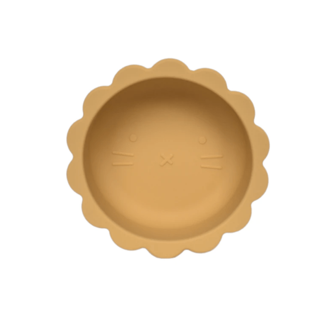 Petite-Eats-Silicone-Lion-Bowl-Mustard-Naked-Baby-Eco-Boutique