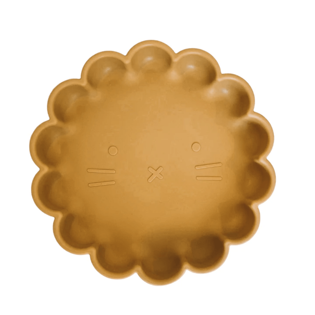 Petite-Eats-Silicone-Lion-Plate-Mustard-Naked-Baby-Eco-Boutique