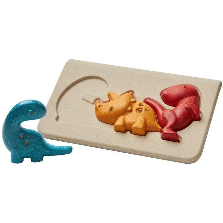 Dinosaurs Plan Toys Wooden Animal Puzzles (Multiple Variants) - Naked Baby Eco Boutique