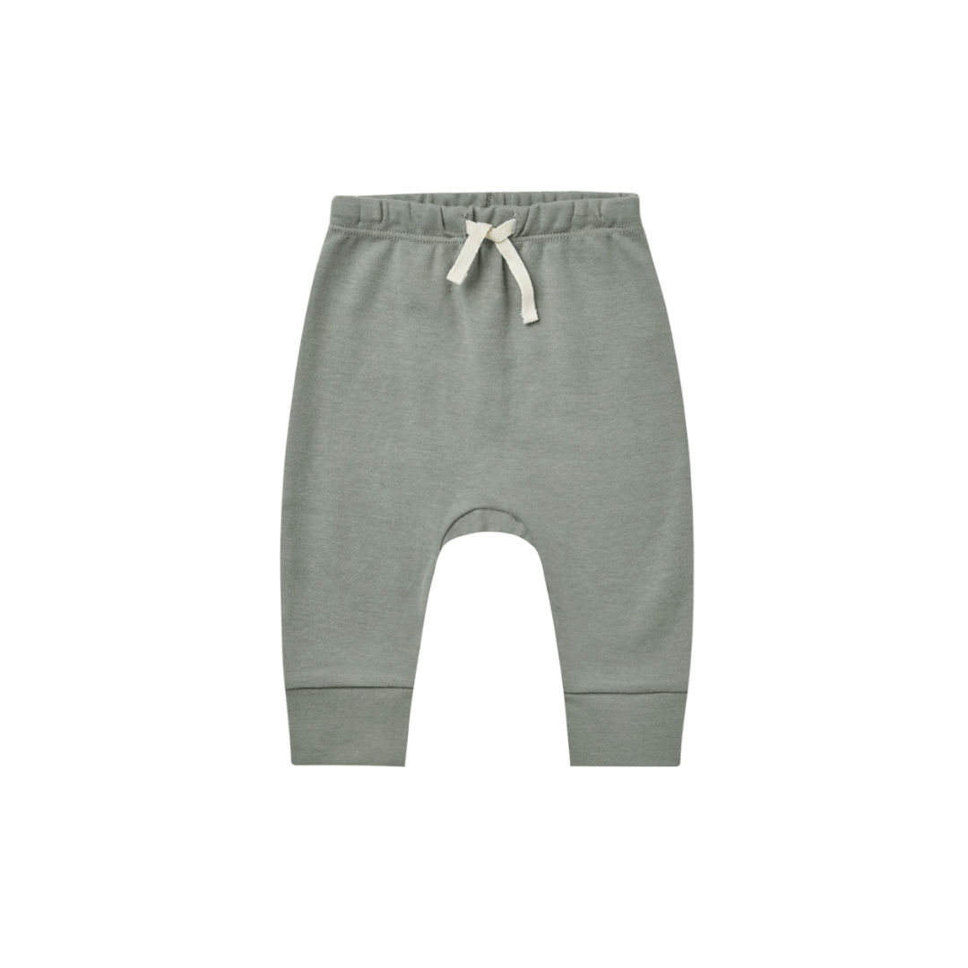 Sea Green / 6-12 Months Quincy Mae Organic Cotton Drawstring Pants (Multiple Variants) - Naked Baby Eco Boutique