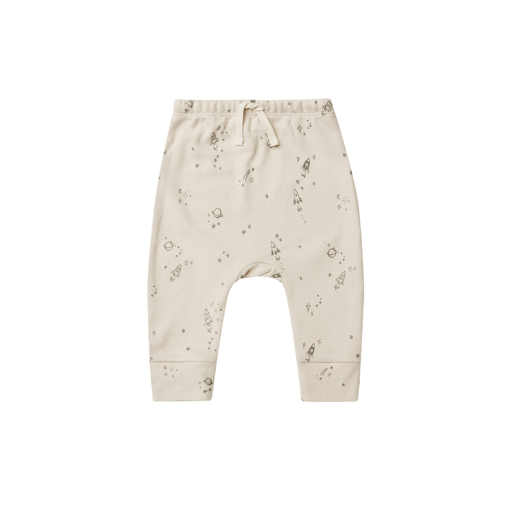 Space / 6-12 Months Quincy Mae Organic Cotton Drawstring Pants (Multiple Variants) - Naked Baby Eco Boutique