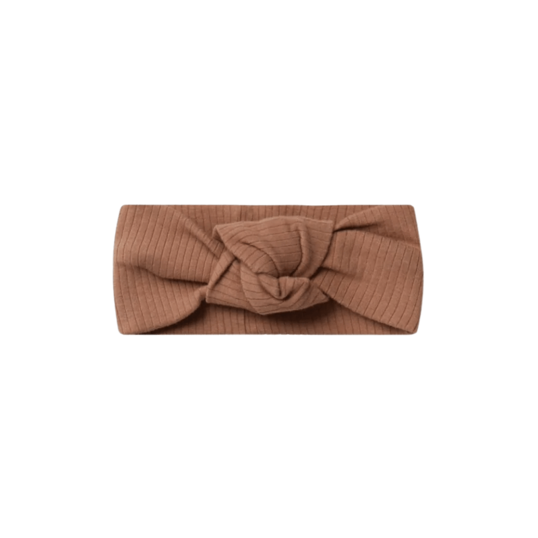 Quincy-Mae-Organic-Cotton-Knotted-Headband-Ribbed-Amber-Naked-Baby-Eco-Boutique
