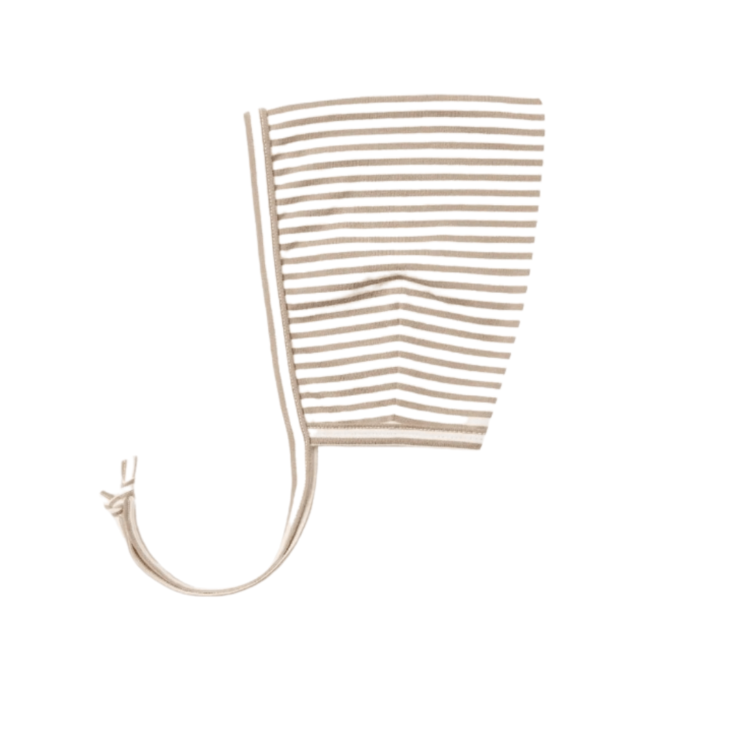 Warm Grey Stripe / 0-3 Months Quincy Mae Organic Cotton Pixie Bonnet (Multiple Variants) - Naked Baby Eco Boutique