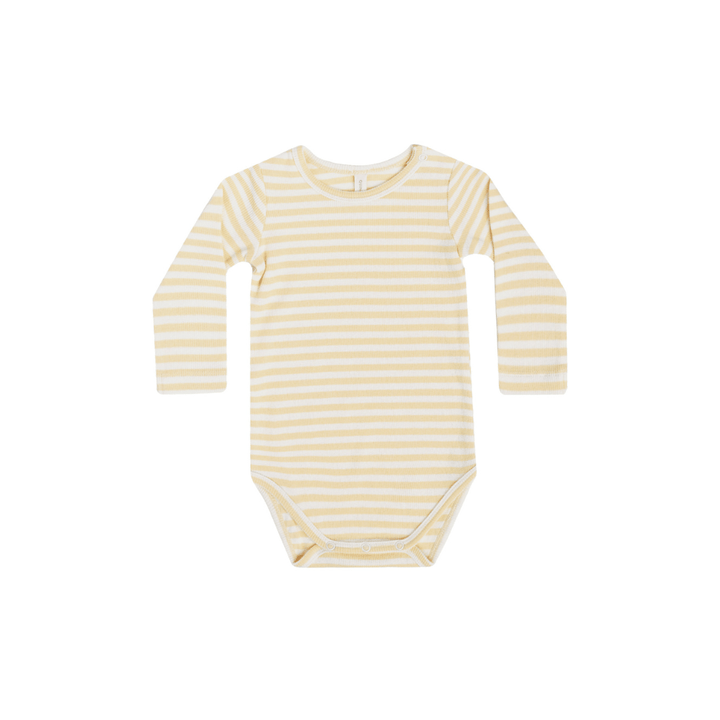 Quincy-Mae-Organic-Cotton-Ribbed-Long-Sleeve-Onesie-Yellow-Stripe-Naked-Baby-Eco-Boutique