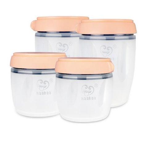 Nude Haakaa Gen 3 Silicone Bottle Milk Storage Container Set (Multiple Variants) - Naked Baby Eco Boutique