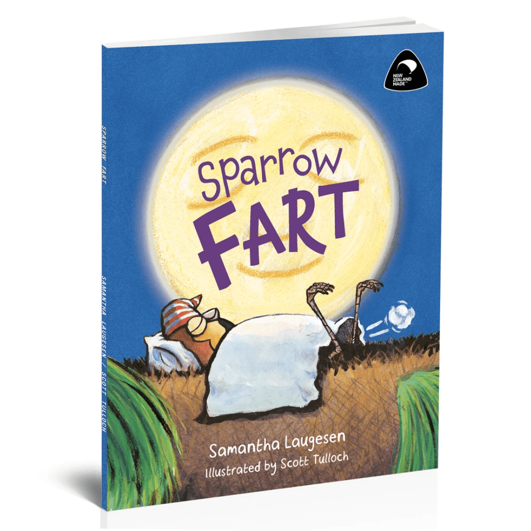 New Zealand-made "Sparrow Fart" book by Sam Laugesen.
