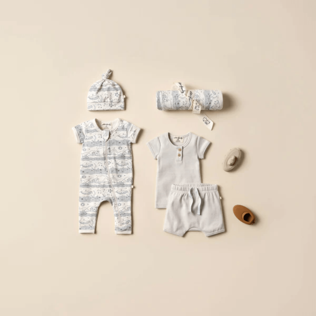 Wilson & Frenchy Organic Cotton Zipsuit (Multiple Variants) - Naked Baby Eco Boutique