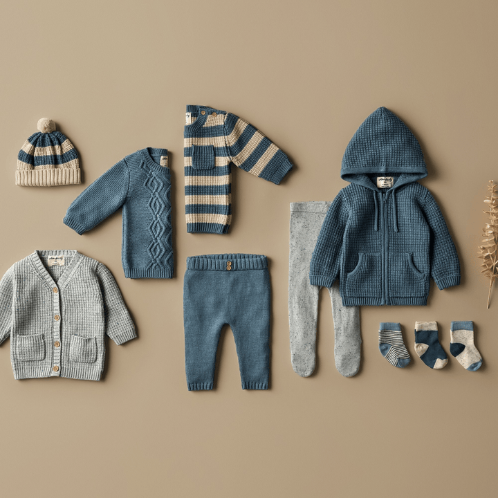 Styled-Flatlay-Wilson-And-Frenchy-Knitted-Button-Cardigan-Bluestone-Fleck-Naked-Baby-Eco-Boutique