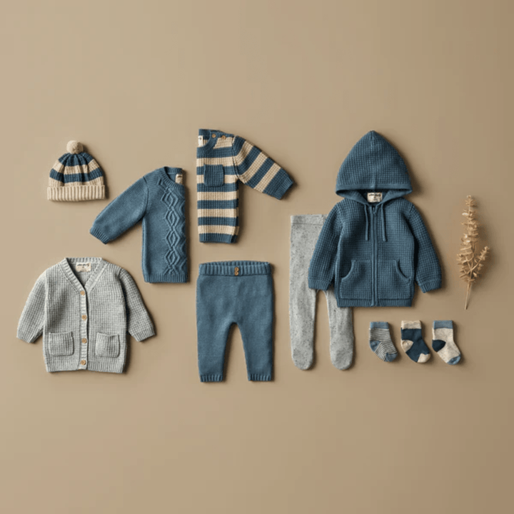 Styled-Flatlay-Wilson-And-Frenchy-Knitted-Cable-Jumper-Bluestone-Naked-Baby-Eco-Boutique