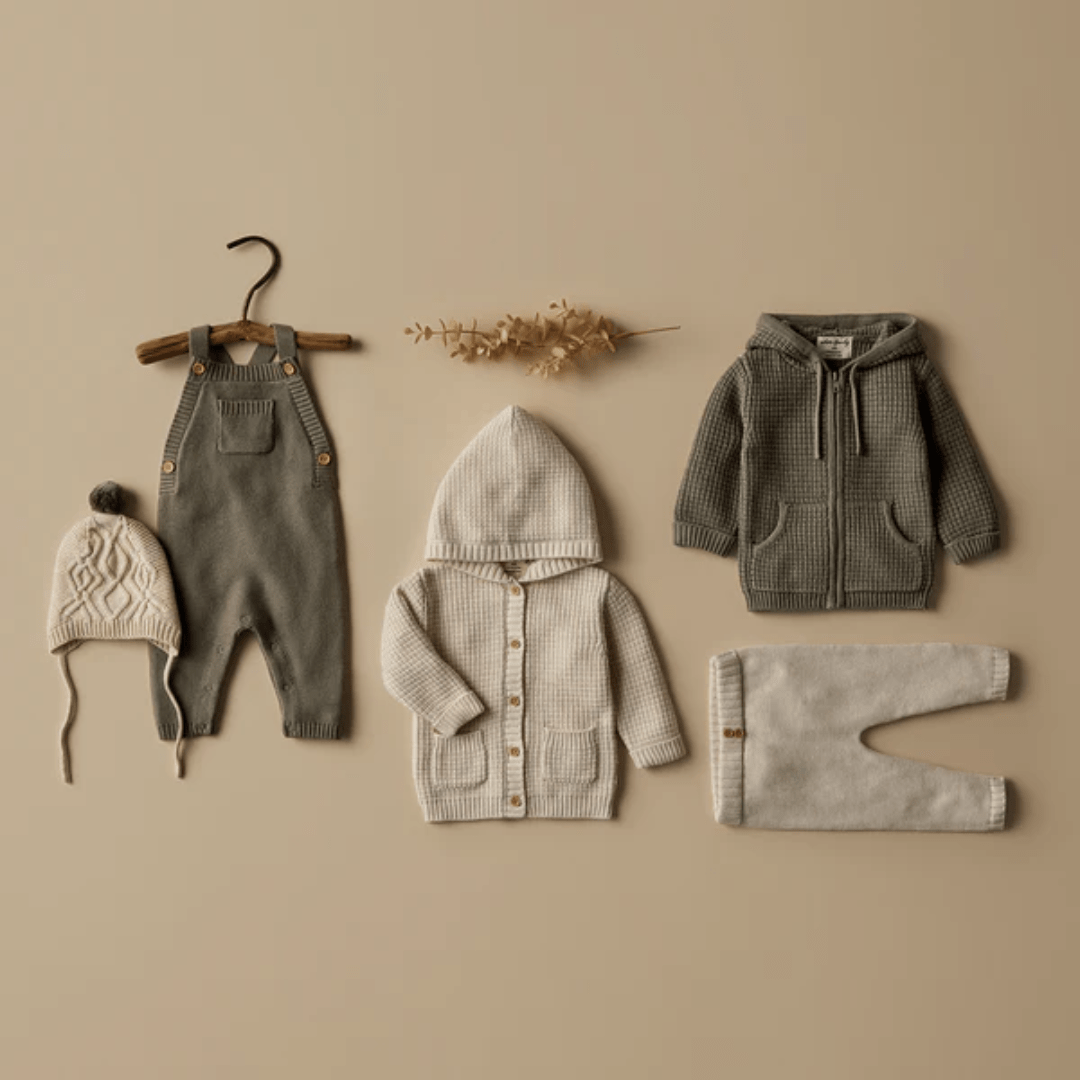 Styled-Flatlay-Wilson-And-Frenchy-Knitted-Overalls-Dark-Ivy-Naked-Baby-Eco-Boutique