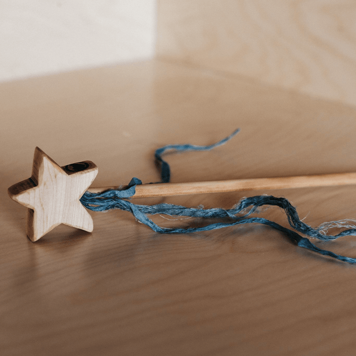 Star / Light / Vintage Teal The Woodlands Wooden Magic Wands (Multiple Variants) - Naked Baby Eco Boutique