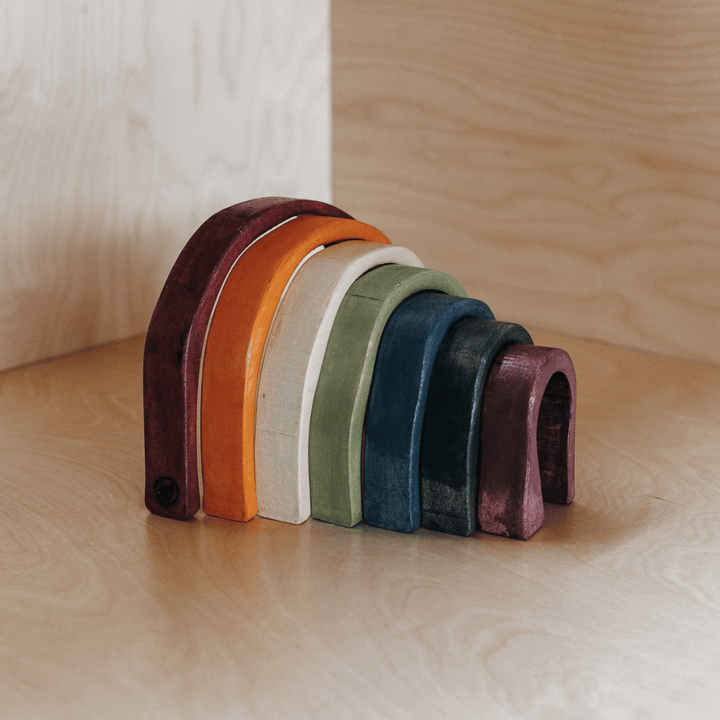 The Woodlands Wooden Rainbow Stacker (Multiple Variants) - Naked Baby Eco Boutique