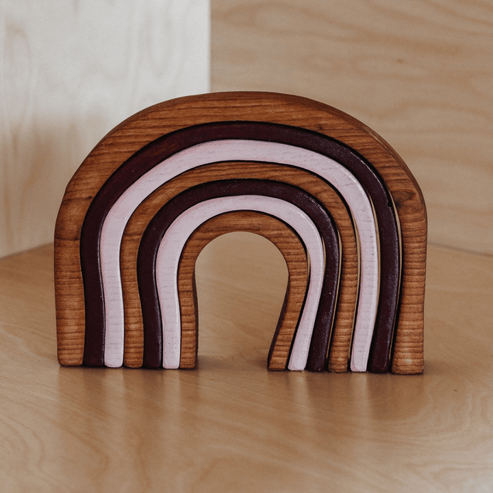 Rose The Woodlands Wooden Rainbow Stacker (Multiple Variants) - Naked Baby Eco Boutique