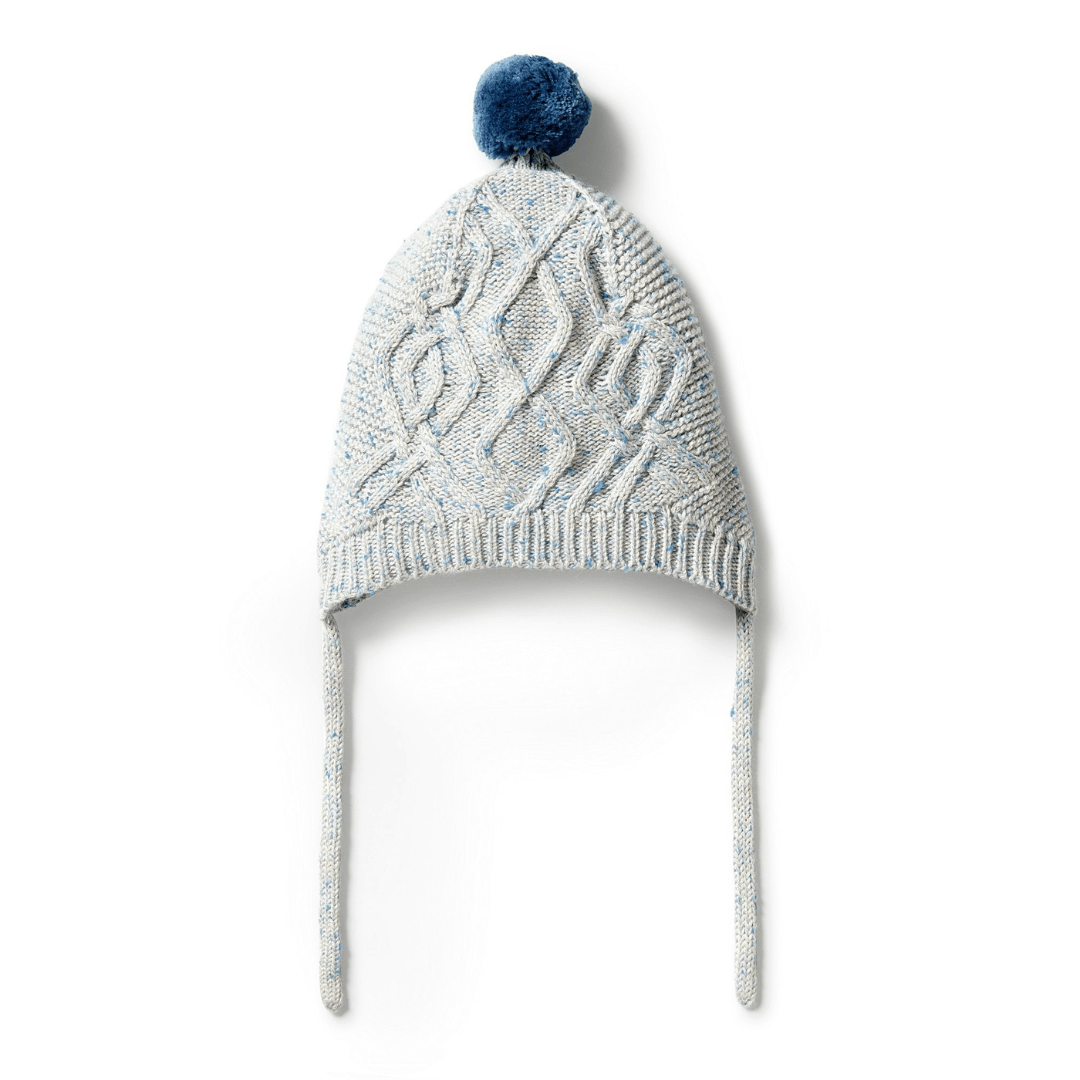Wilson-And-Frenchy-Knitted-Cable-Bonnet-Bluestone-Fleck-Naked-Baby-Eco-Boutique