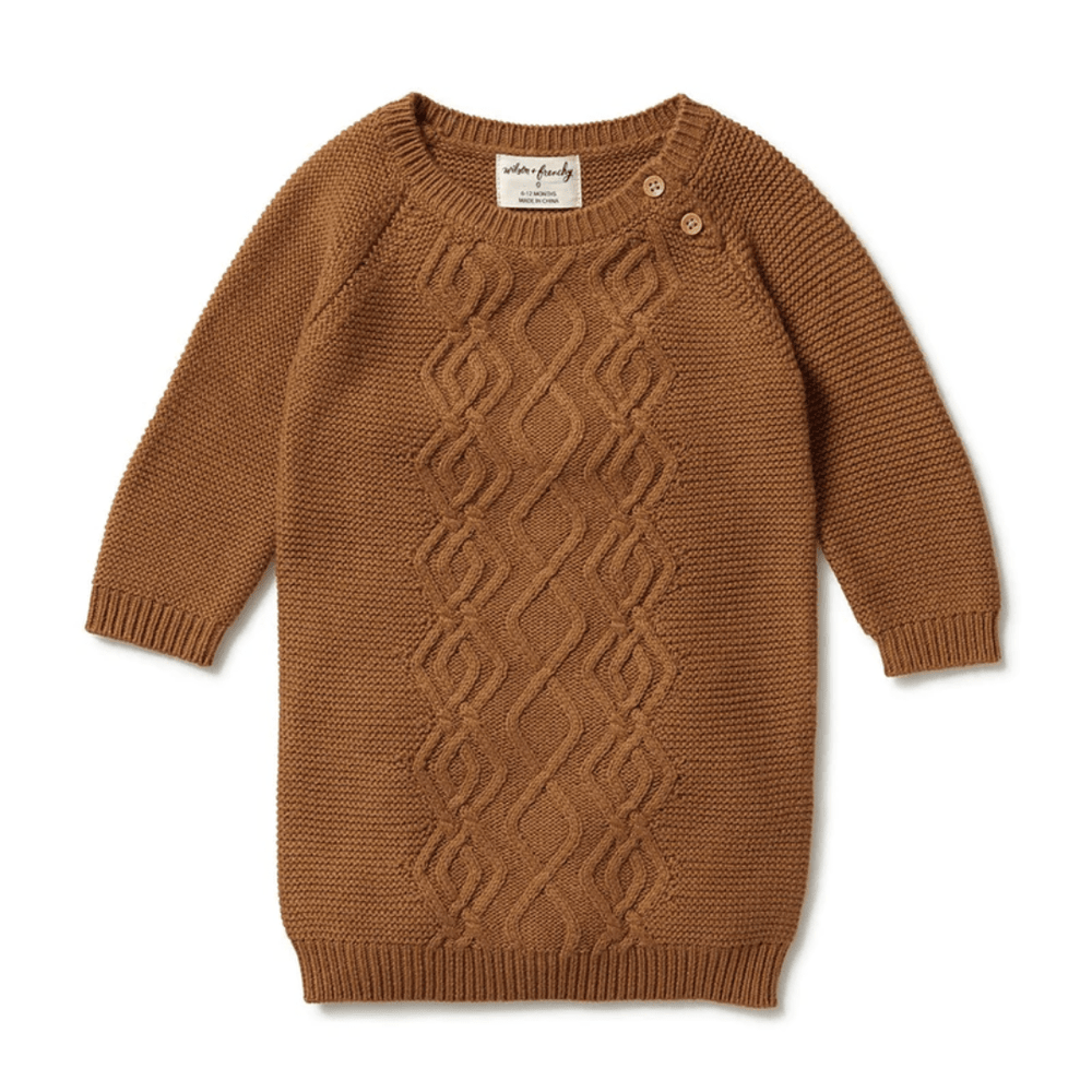 Wilson-And-Frenchy-Knitted-Cable-Dress-Spice-Naked-Baby-Eco-Boutique
