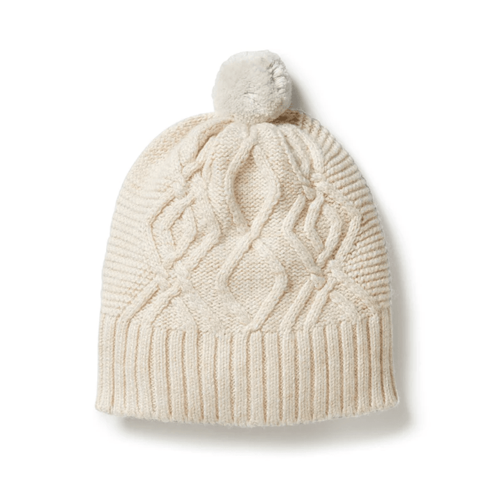 Wilson-And-Frenchy-Knitted-Cable-Hat-Sand-Melange-Naked-Baby-Eco-Boutique