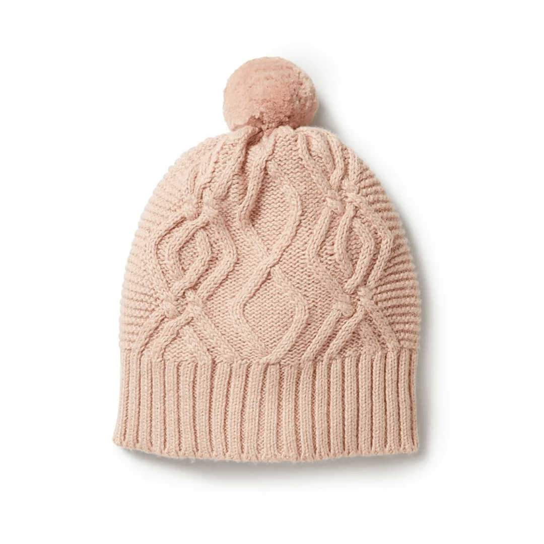 Wilson-And-Frenchy-Knitted-Cable-Hat-Rose-Naked-Baby-Eco-Boutique