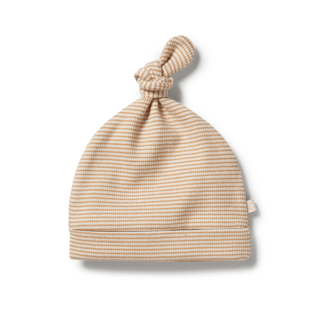 Wilson-And-Frenchy-Organic-Stripe-Rib-Knotted-Hat-Toffee-Stripe-Naked-Baby-Eco-Boutique
