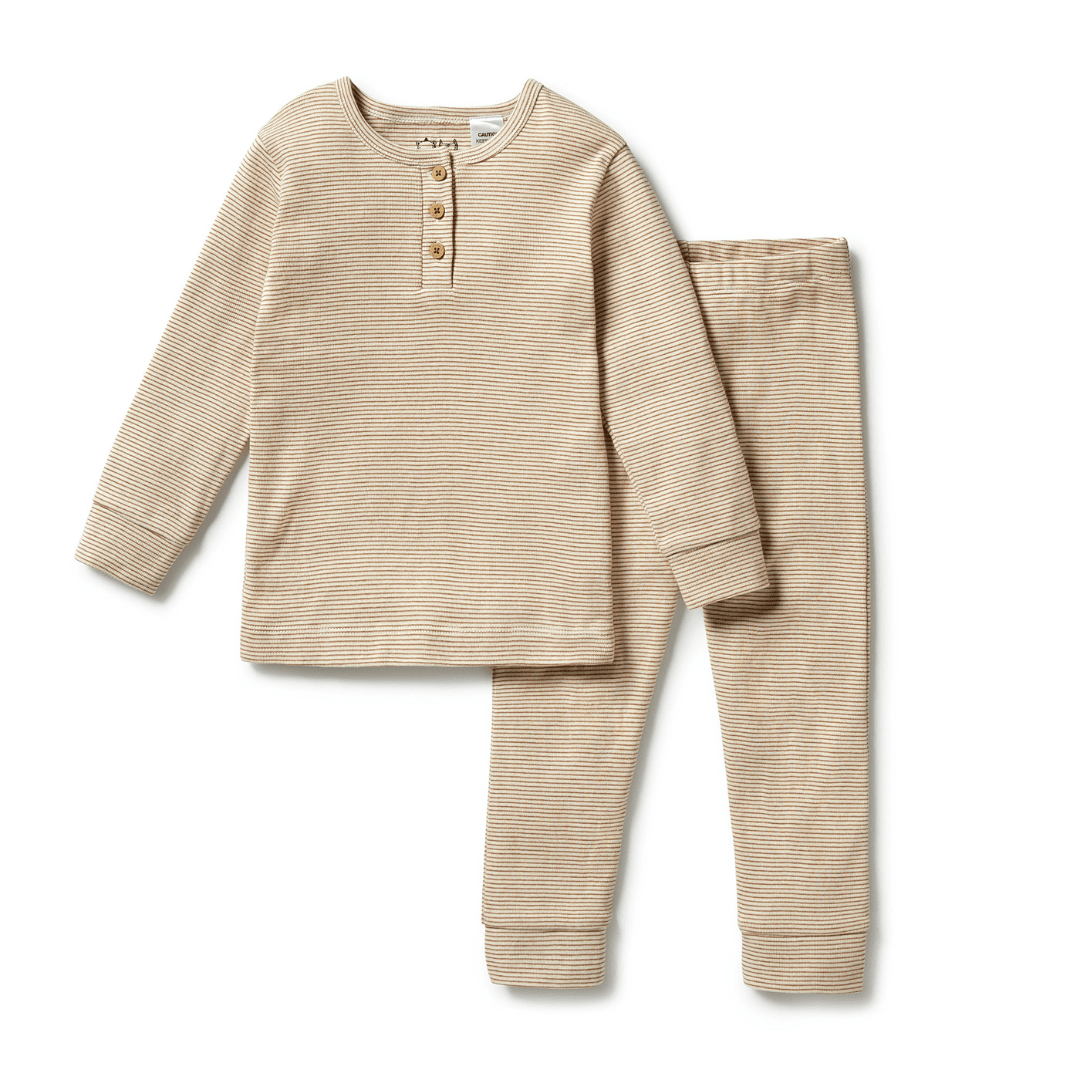 Buy Wilson & Frenchy Organic Stripe Rib Henley Pyjamas at NAKED BABY – Naked  Baby Eco Boutique