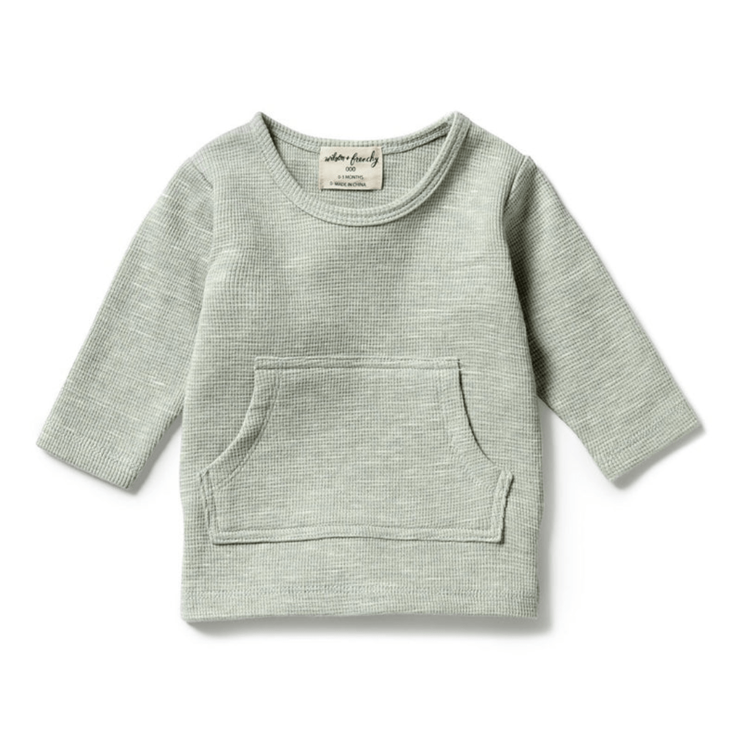 Wilson-And-Frenchy-Organic-Waffle-Pocket-Top-Sage-Naked-Baby-Eco-Boutique