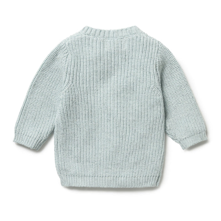 Wilson-and-Frenchy-Knitted-Button-Cardigan-Mint-Back-View-Naked-Baby-Eco-Boutique