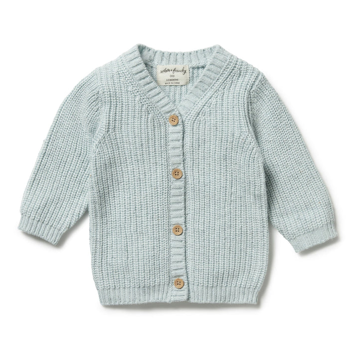 Wilson-and-Frenchy-Knitted-Button-Cardigan-Mint-Front-View-Naked-Baby-Eco-Boutique