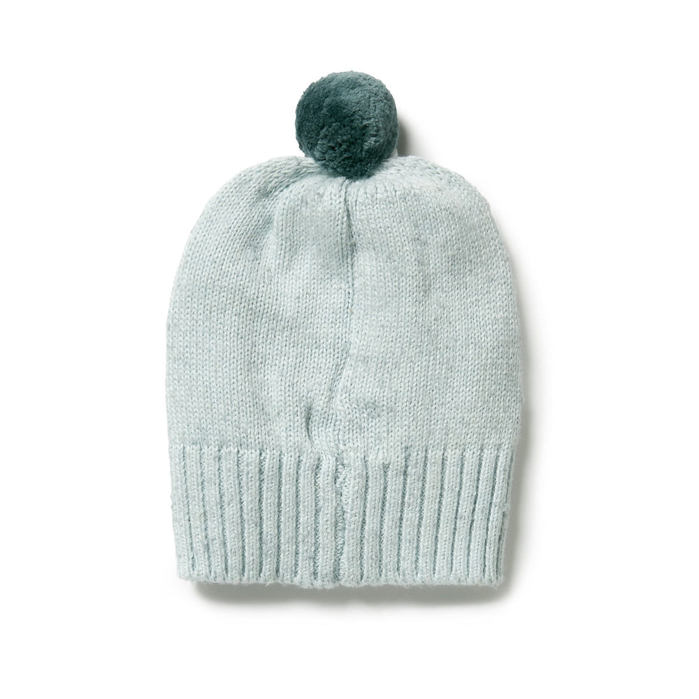 Wilson-and-Frenchy-Knitted-Cable-Hat-Mint-Fleck-Back-View-Naked-Baby-Eco-Boutique