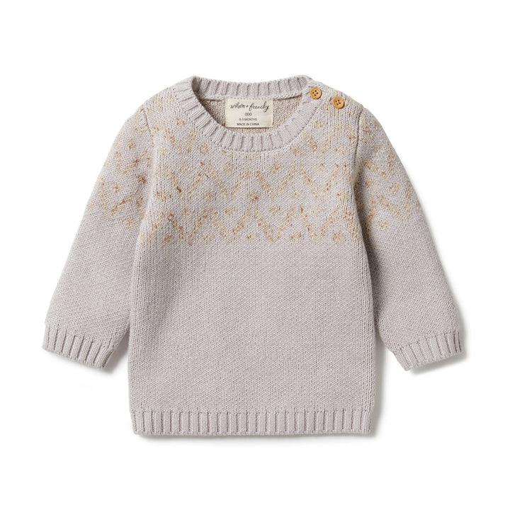 Nimbus Fleck / 0-3 Months Wilson & Frenchy Knitted Fair Isle Jumper (Multiple Variants) - Naked Baby Eco Boutique