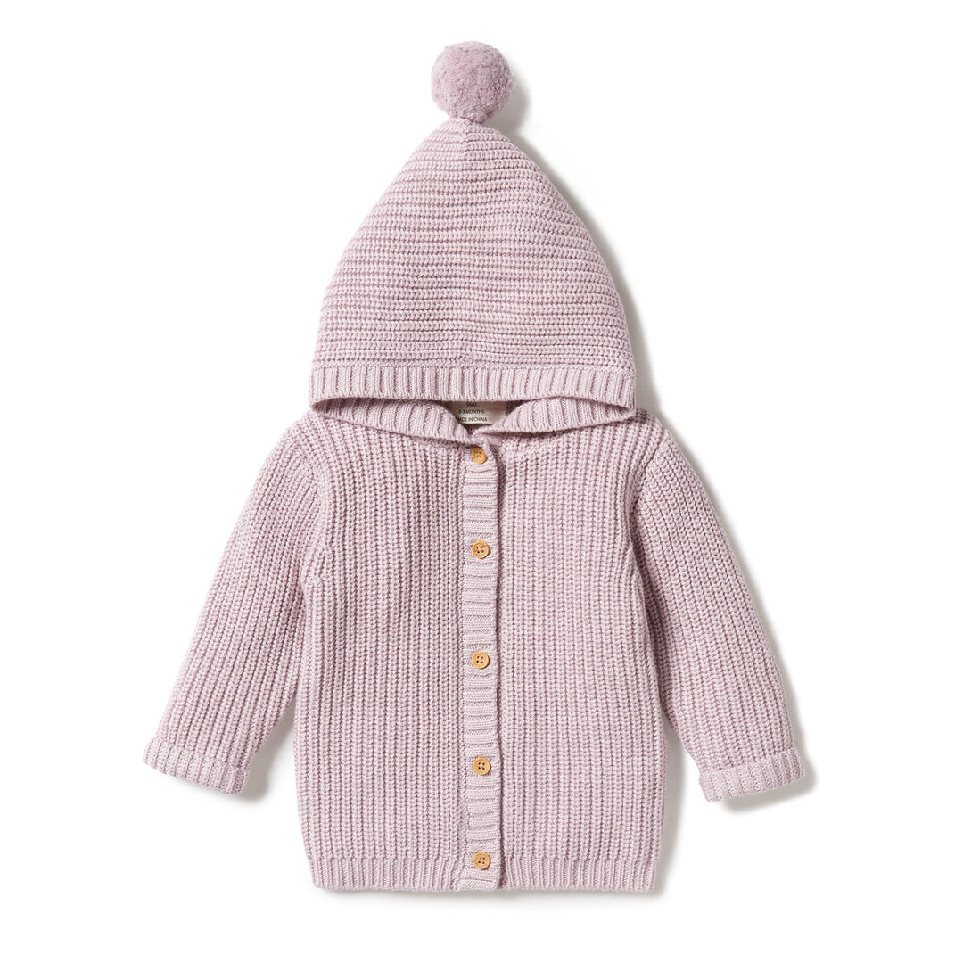 Wilson-and-Frenchy-Knitted-Jacked-with-Pom-Pom-Lilac-Ash-Naked-Baby-Eco-Boutique