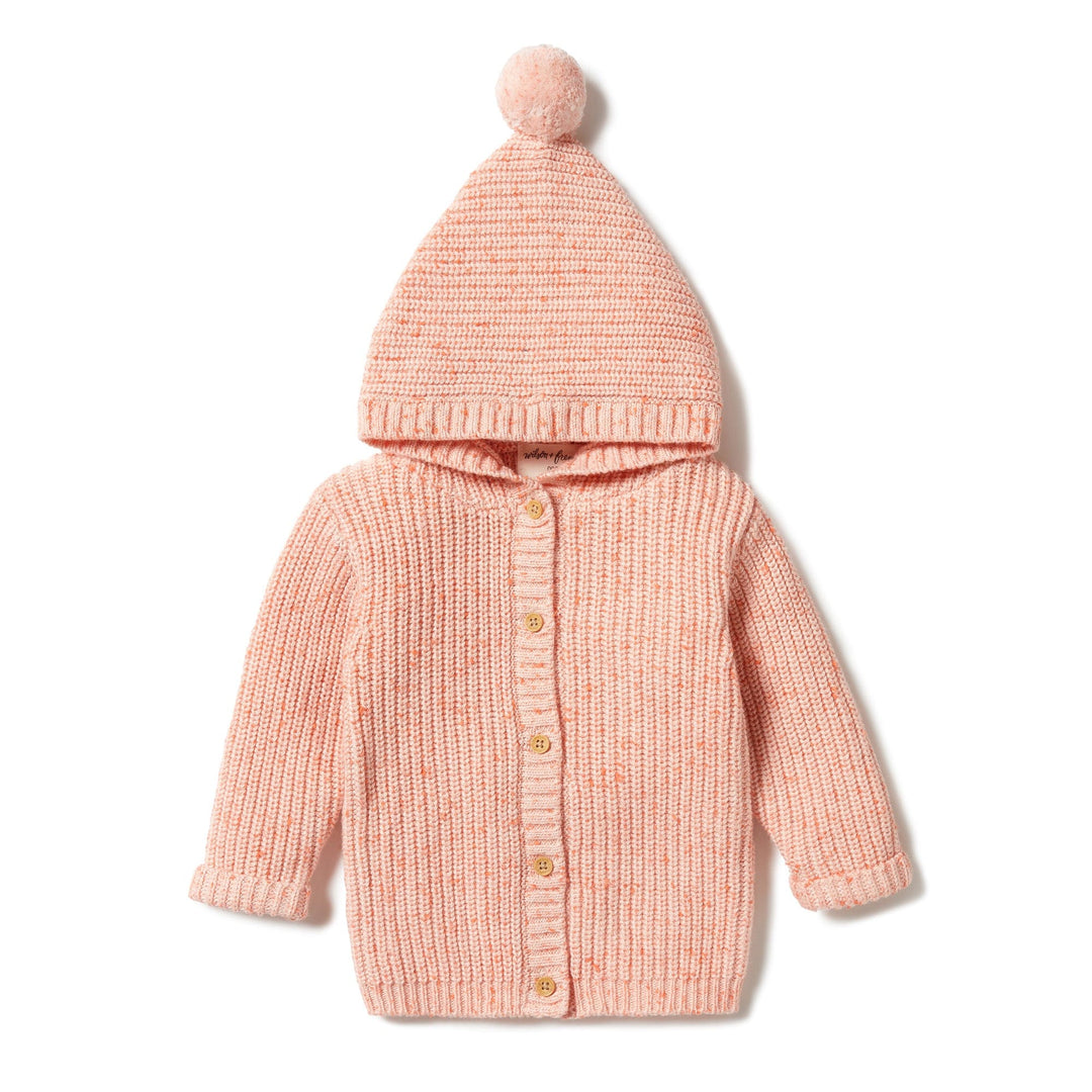 Wilson-and-Frenchy-Knitted-Jacked-with-Pom-Pom-Silver-Peony-Fleck-Naked-Baby-Eco-Boutique