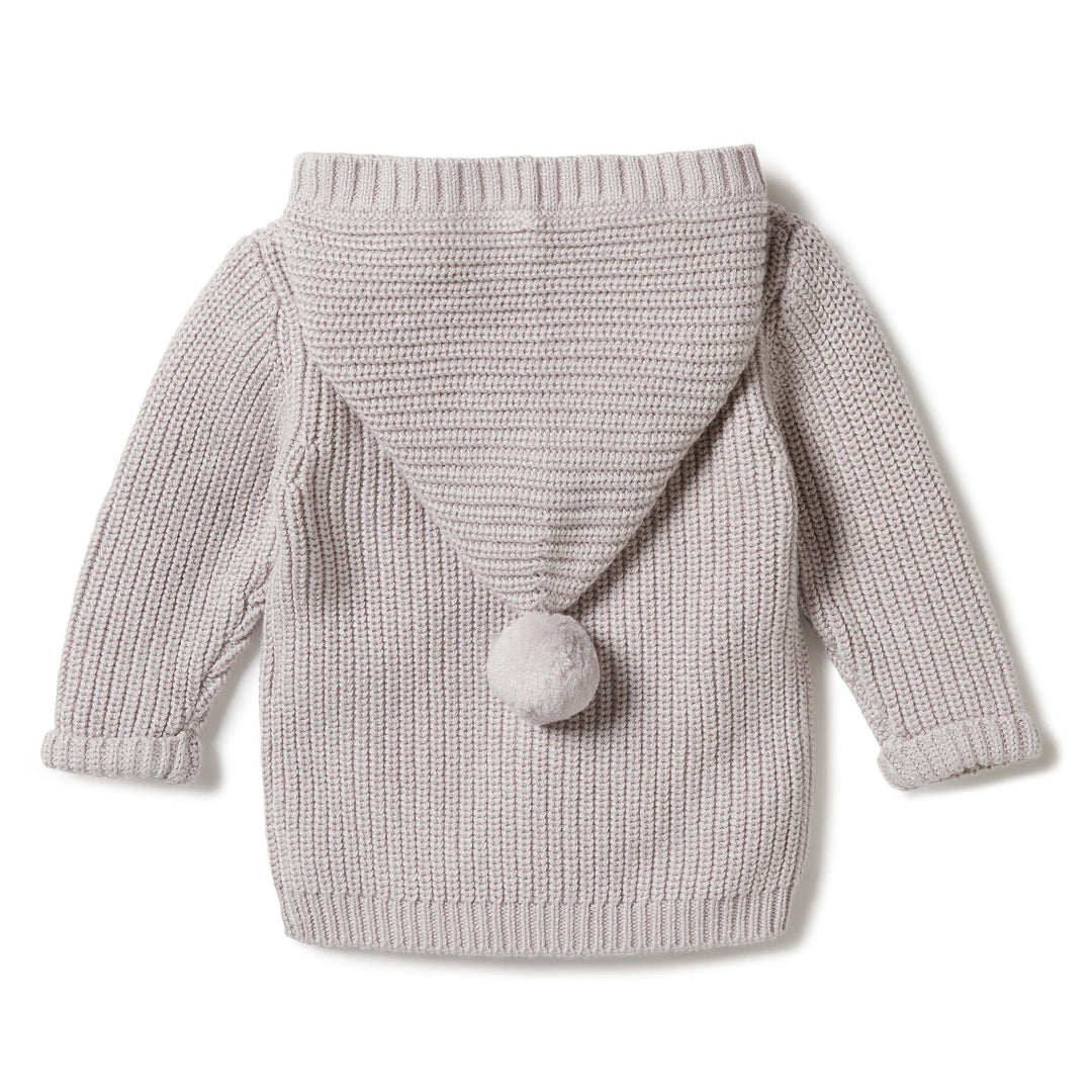 Wilson-and-Frenchy-Knitted-Jacket-with-Pom-Pom-Nimbus-Fleck-Back-View-Naked-Baby-Eco-Boutique