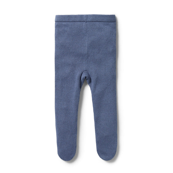 Wilson-and-Frenchy-Knitted-Legging-with-Feet-Front-Blue-Depths-Naked-Baby-Eco-Boutique