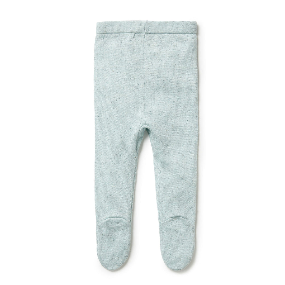 Wilson-and-Frenchy-Knitted-Legging-with-Feet-Mint-Fleck-Back-View-Naked-Baby-Eco-Boutique