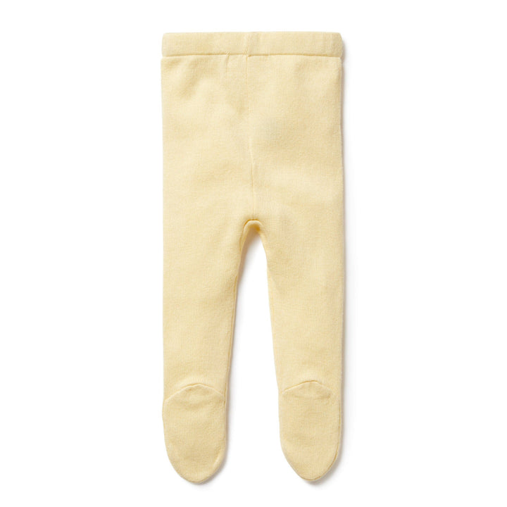 Wilson-and-Frenchy-Knitted-Legging-with-Feet-Pastel-Yellow-Back-View-Naked-Baby-Eco-Boutique