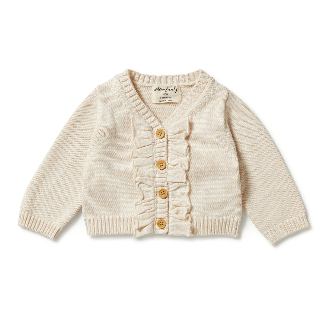 Wilson-and-Frenchy-Knitted-Ruffle-Cardigan-Sand-Melange-Naked-Baby-Eco-Boutique