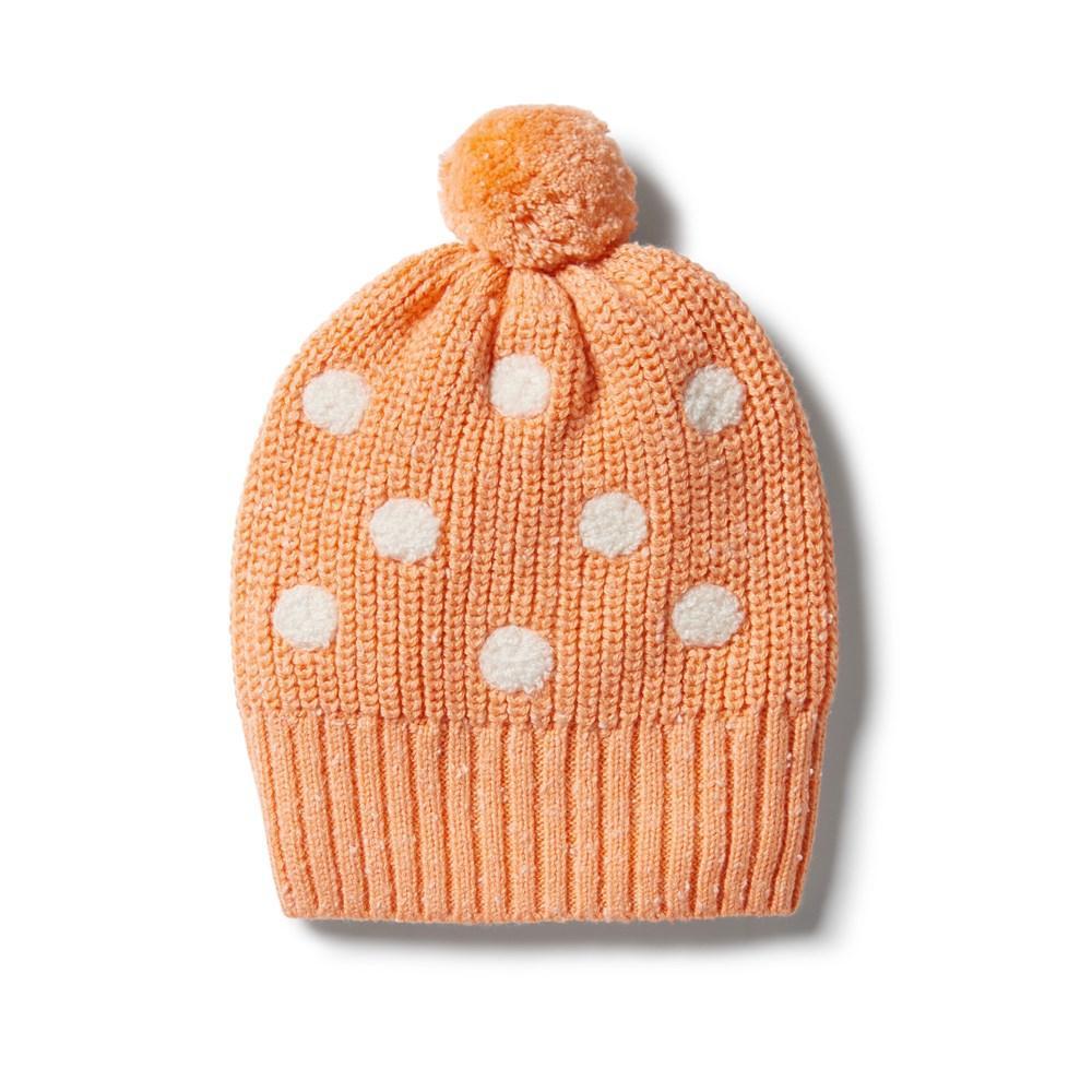 Apricot Fleck / 0-3 Months Wilson & Frenchy Knitted Spot Hat (Multiple Variants) - Naked Baby Eco Boutique