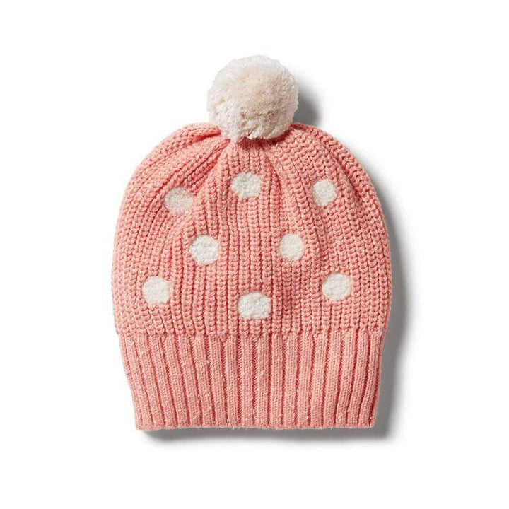 Flamingo Fleck / 0-3 Months Wilson & Frenchy Knitted Spot Hat (Multiple Variants) - Naked Baby Eco Boutique