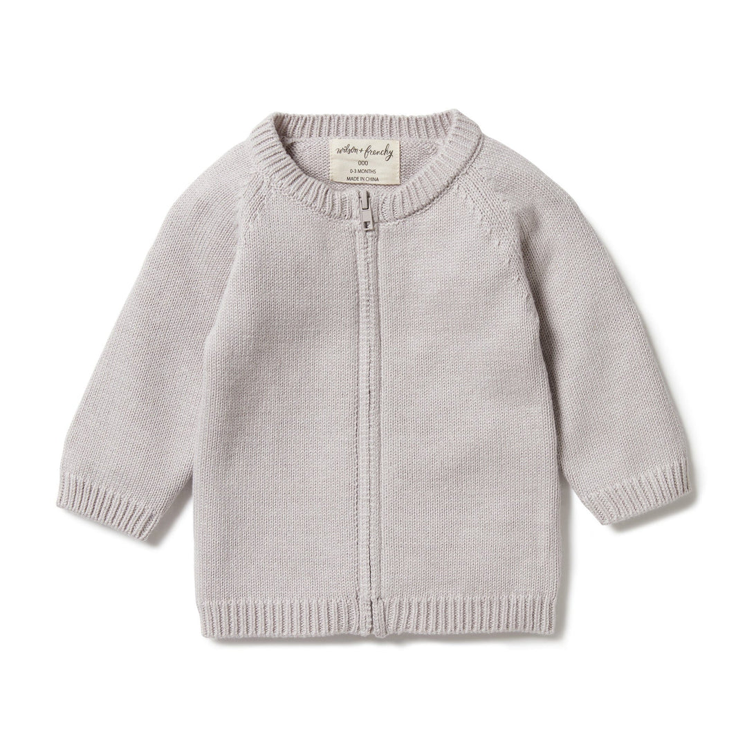 Nimbus Fleck / 0-3 Months Wilson & Frenchy Knitted Zipped Cardigan (Multiple Variants) - Naked Baby Eco Boutique