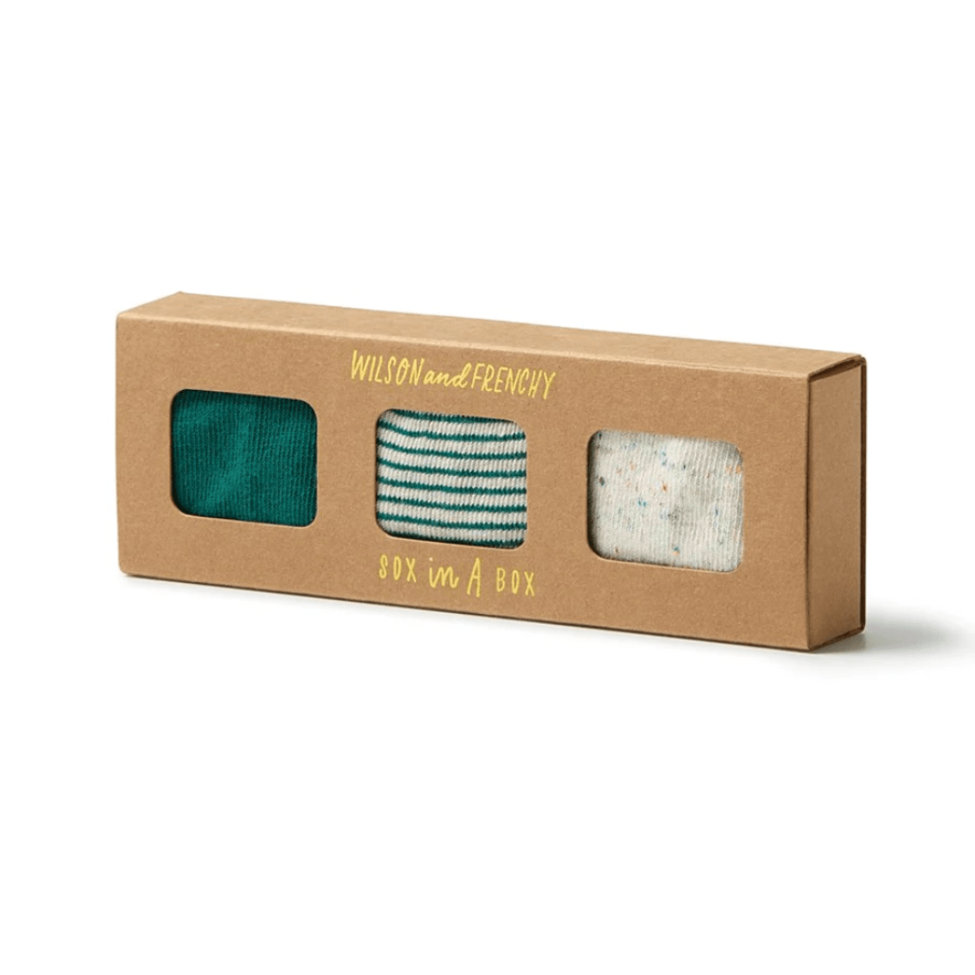 Wilson-and-Frenchy-Organic-Cotton-Baby-Socks-3-Pack-Deep-Sea-Pistachio-Oatmeal-in-Box-Naked-Baby-Eco-Boutique